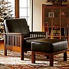 Leather Mission Oak Morris Recliner Chair